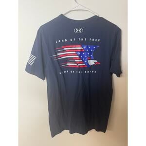 Under Armour Freedom Patriotic Athletic T-Shirt Red White Blue Sz: Medium